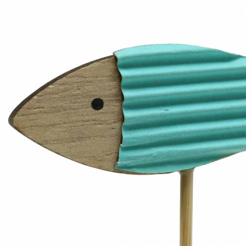 daiktų Dekoratyviniai kamščiai žuvies mediena turkio mėlyna balta 8cm A31cm 24vnt