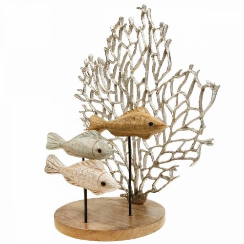 Floristik24 Žuvies puošimo mokykla, koralų puošyba, medinė žuvytės puošyba H48,5cm