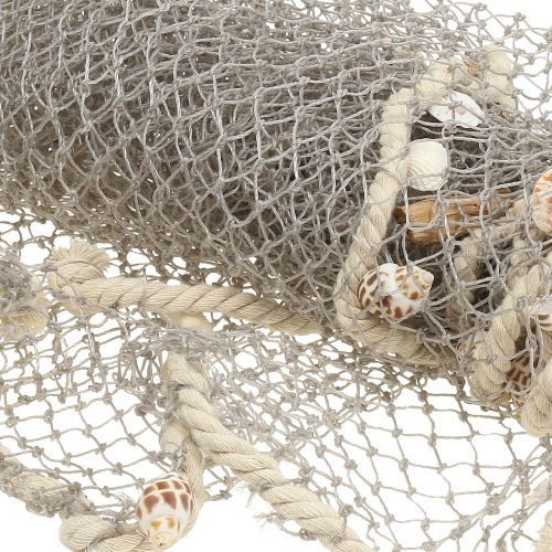 daiktų Žvejybos tinklas su kriauklėmis ir dreifuojančia mediena 135cm