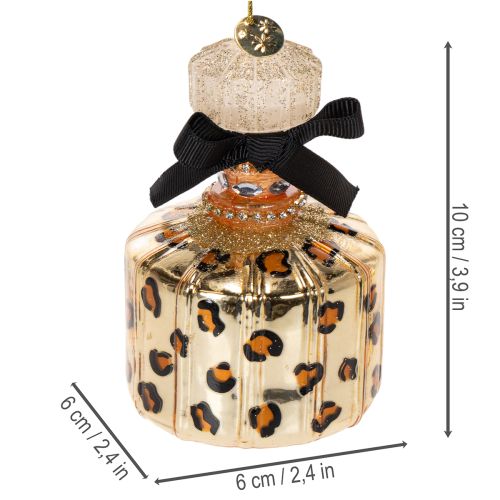 Kalėdų eglutės papuošalas: kvepalų buteliukas ir lūpų dažai su leopardo raštu, 11 cm, 2 vnt. | Floristik24.lt