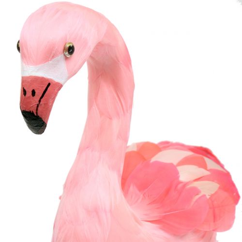 Floristik24 Dekoratyvinis flamingas su plunksnomis rožinės spalvos H45cm
