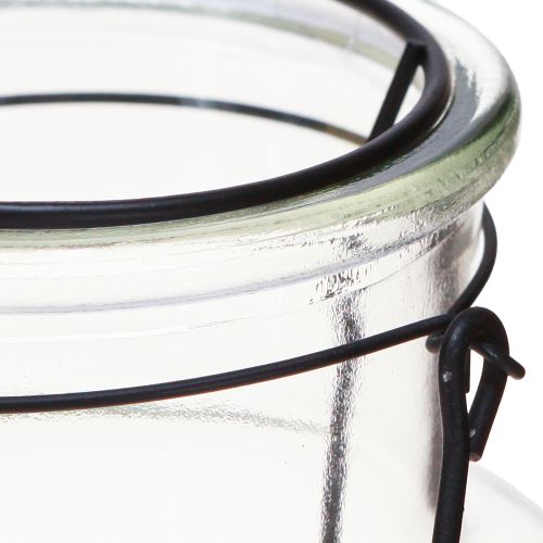 daiktų Butelių dekoravimo žibintas stiklas metalas skaidrus juodas Ø13cm