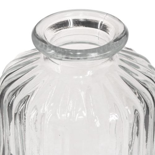 Floristik24 Butelių vaza stiklinės mini vazos su retro dekoru H9cm 4vnt