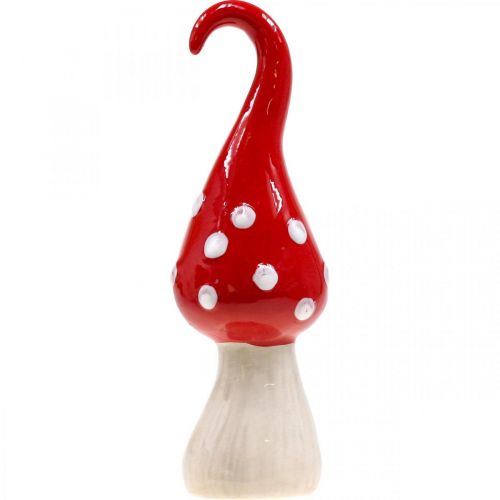daiktų Deco musmirė keramika Deco grybas raudonas baltas Ø6.5cm H21cm