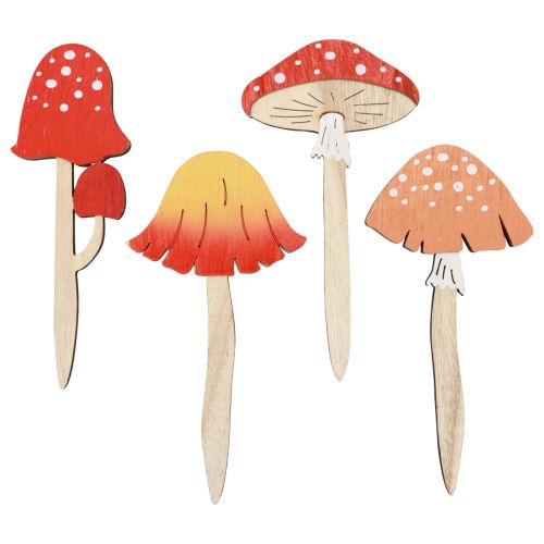 Floristik24 Toadstool dekoratyviniai mediniai kamščiai gėlių kamščiai mediniai 18cm 12vnt