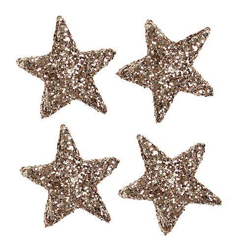 Floristik24 Glitter stars 2,5cm šampanas 96vnt