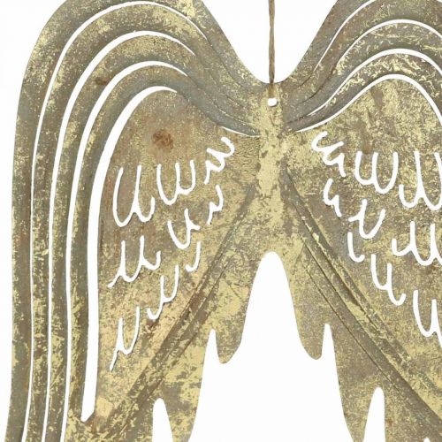Floristik24 Kalėdų puošmena angelo sparnai, metalinė puošmena, sparnai pakabinti auksiniai, senovinės išvaizdos A29,5cm P28,5cm