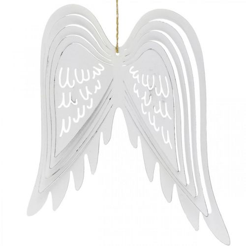 Floristik24 Pakabinami sparnai, Advento puošmena, angelo sparnai iš metalo Balta A29,5cm P28,5cm