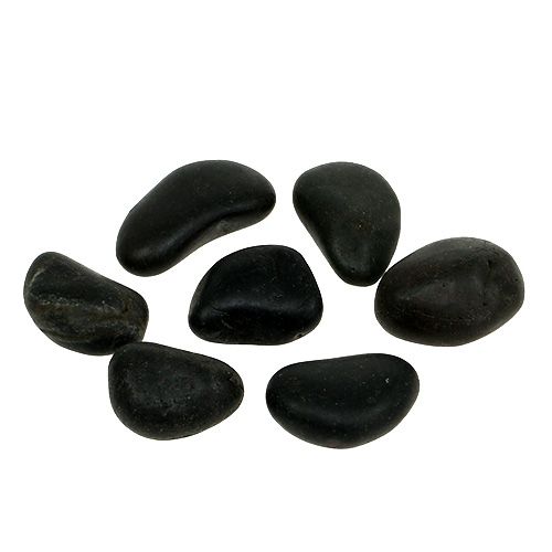 Floristik24 Upės akmenukai juodi matiniai 2cm - 5cm 1kg