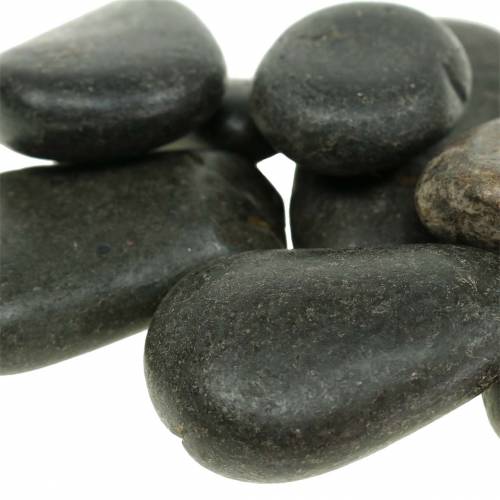daiktų Upės akmenukai Matiniai Juodi Natūralūs Akmenys Dekoratyviniai Akmenys L15–60mm P15–40mm 2kg