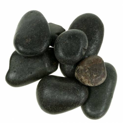 daiktų Upės akmenukai Matiniai Juodi Natūralūs Akmenys Dekoratyviniai Akmenys L15–60mm P15–40mm 2kg