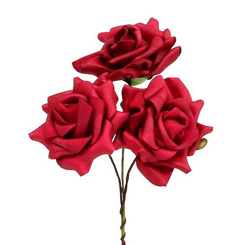 Putplasčio rožė Ø7,5cm raudona 18p