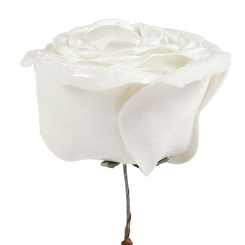 daiktų Putplasčio rožė balta su perlamutru Ø10cm 6vnt