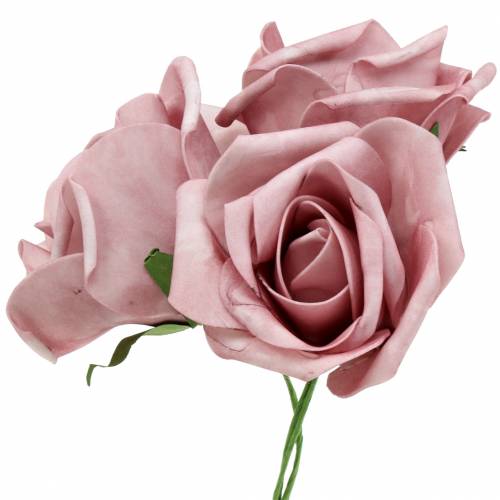 Floristik24 Putplasčio rožė Ø10cm senovinė rožinė 8vnt