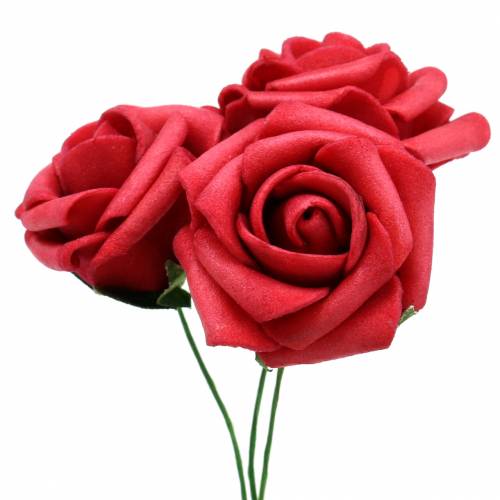 Putplasčio rožė Ø3,5cm raudona 48p