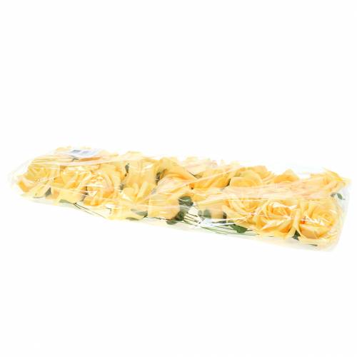 Floristik24 Putplasčio rožė Ø6cm geltona 27 vnt