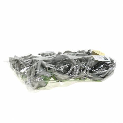 Floristik24 Putplasčio rožė Ø10cm pilka 8 vnt
