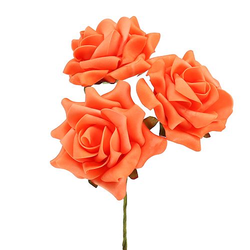 Floristik24 Foam Rose Ø 10cm Oranžinė 8 vnt