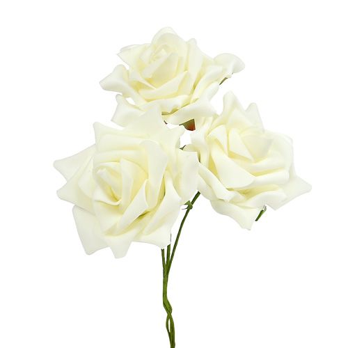Floristik24 Foam Rose Ø 10cm kremas 8 vnt