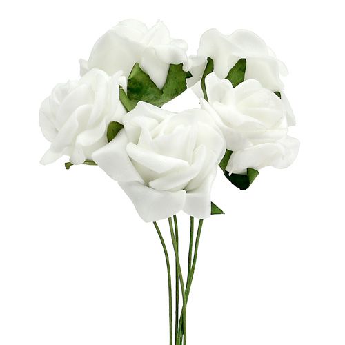 Foam Rose Ø 3,5cm balta 48 vnt
