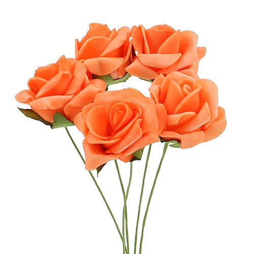 Putplasčio rožė Ø 3,5cm oranžinė 48 vnt