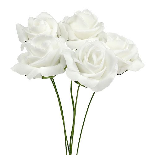 Foam Rose Ø4,5cm balta 36 vnt
