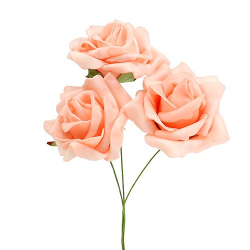 Floristik24 Foam Rose Ø 6cm lašišos rožinė 27 vnt