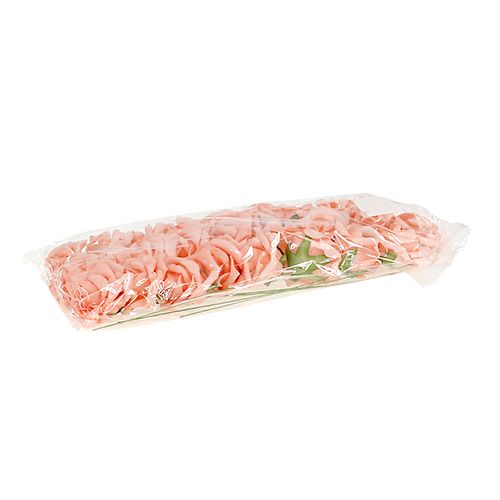 Floristik24 Foam Rose Ø 6cm lašišos rožinė 27 vnt