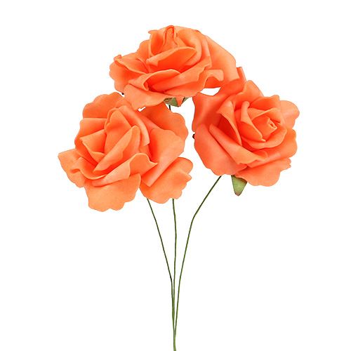 Putplasčio rožė Ø 6cm oranžinė 27p