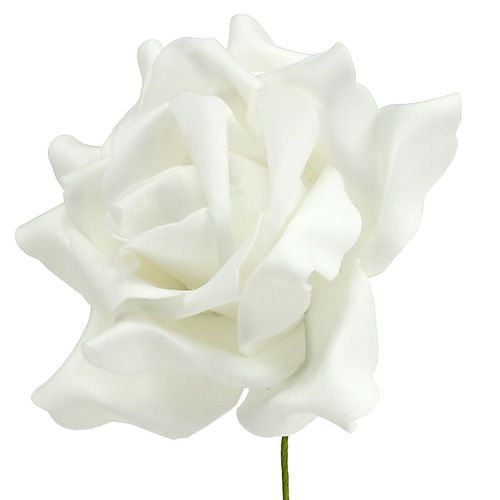 Foam Rose White Ø15cm 4 vnt