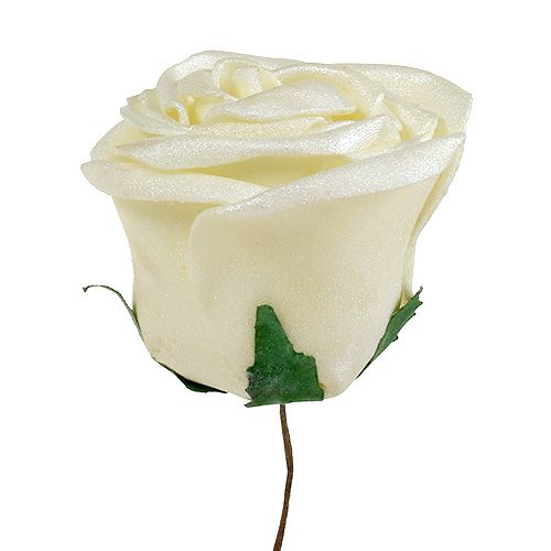 daiktų Putplasčio rožė Ø7,5cm balta, kreminė, rožinė su perlamutru asorti 12vnt.