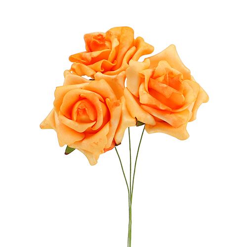 Floristik24 Putplasčio rožė Ø6cm šviesiai oranžinė 27 vnt