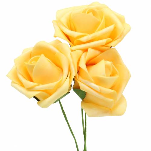 Putplasčio rožė Ø7,5cm geltona 18p