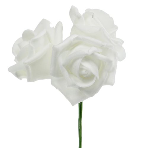 Floristik24 Putplasčio rožė balta Ø10cm 8vnt