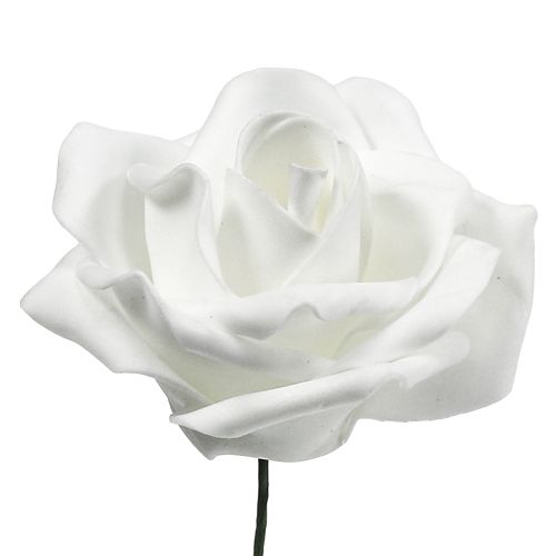 Floristik24 Putplasčio rožė balta Ø10cm 8 vnt