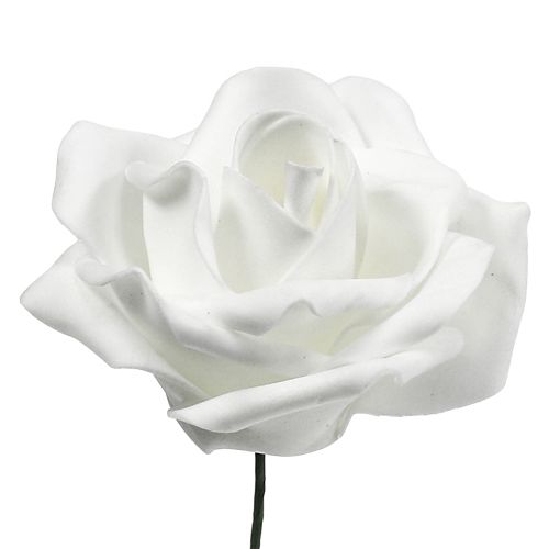 Floristik24 Putplasčio rožės baltos Ø5cm 12vnt