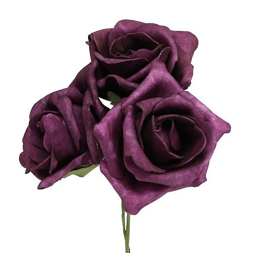 Floristik24 Putplasčio rožės Ø7,5cm Violetinė 18 vnt