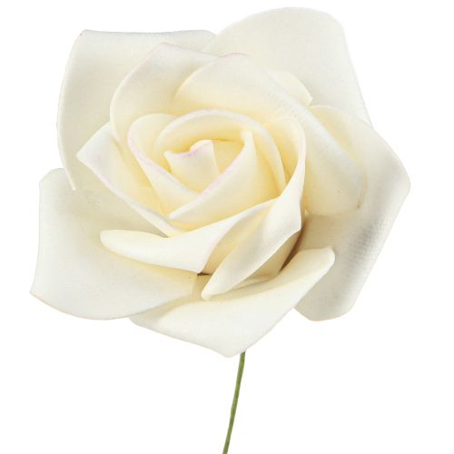 Floristik24 Putplasčio rožės Vanilės Dirbtinės rožės Ø6cm 27 vnt.