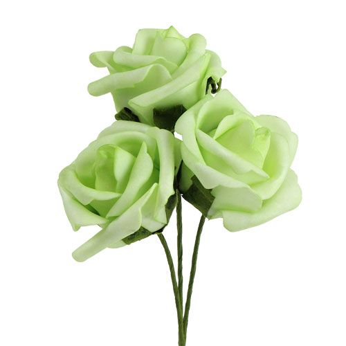 Floristik24 Putplasčio rožė Ø4,5cm žalia 36p