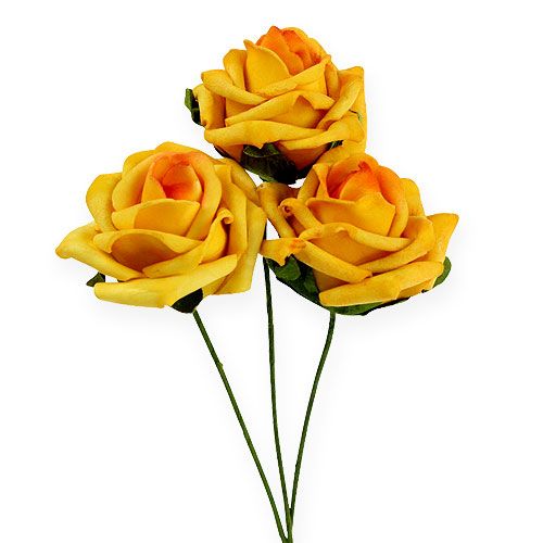 Floristik24 Putplasčio rožė Ø 6cm tamsiai geltona 27p