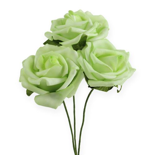 Floristik24 Putplasčio rožė Ø 6cm žalia 27p