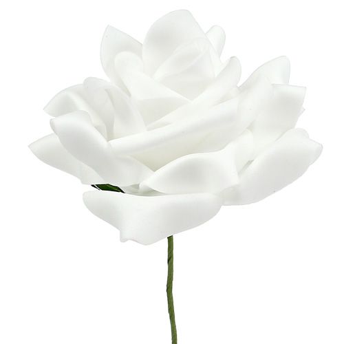 Putplasčio rožės baltos Ø10cm 8vnt