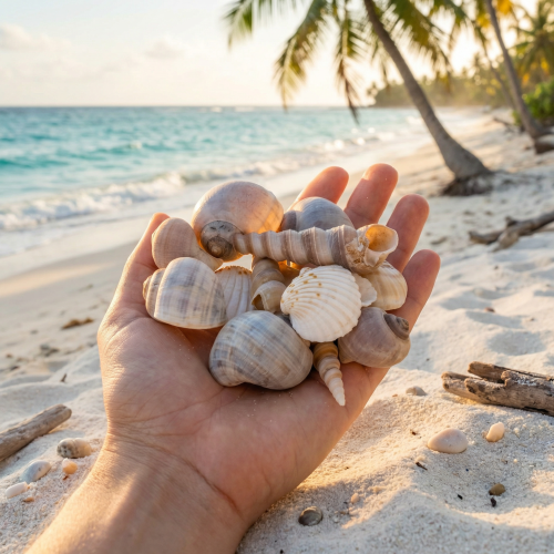 daiktų Kriauklės ir sraigės. Natūralūs jūriniai dekoratyviniai elementai stilingam interjero dizainui, 500 g.