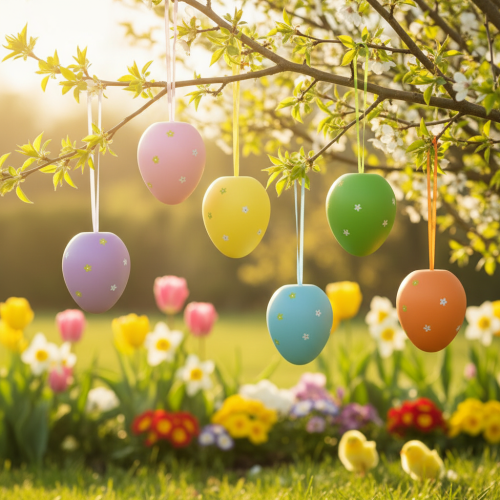 daiktų Dideli Velykiniai margučiai plastikiniams kiaušiniams pakabinti 11×14,5cm 6 vnt