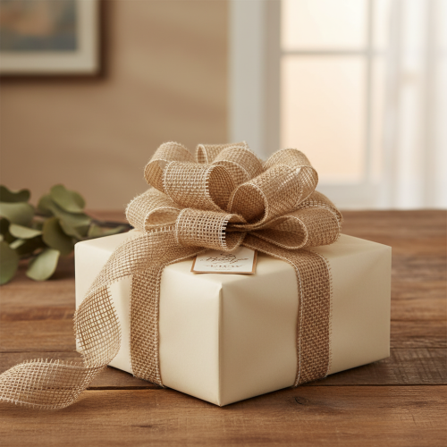 daiktų Natūralaus džiuto juostelė, 5 cm pločio, 40 m ilgio