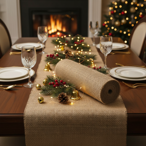 daiktų Stalo takelis džiuto juostelė natūrali 30cm 10m