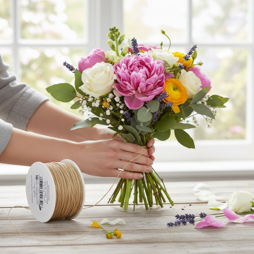 daiktų Popieriumi apvyniota viela, viela apvyniota, Ø2mm, 100m, natūrali