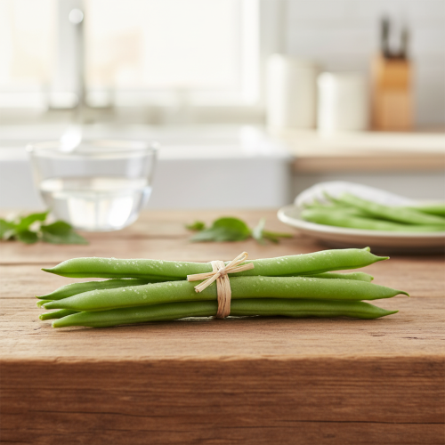 daiktų Dekoratyvinės pupelės, dirbtinės daržovės, žalios, tikro prisilietimo, 17 cm, 6 vnt.