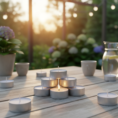 daiktų Kvapios levandų mimozos žvakės, arbatos žvakutės kvapios Ø3,5cm H1,5cm 18 vnt.