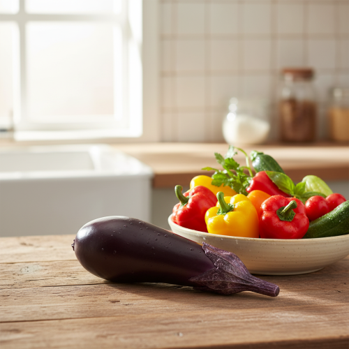 daiktų Daržovių dekoravimas baklažanų maisto manekenas 15cm